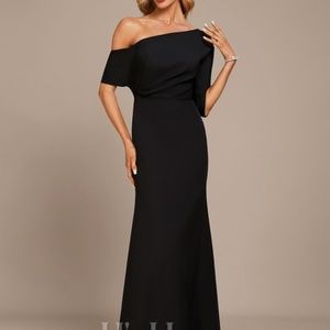 Black off shoulder formal dress